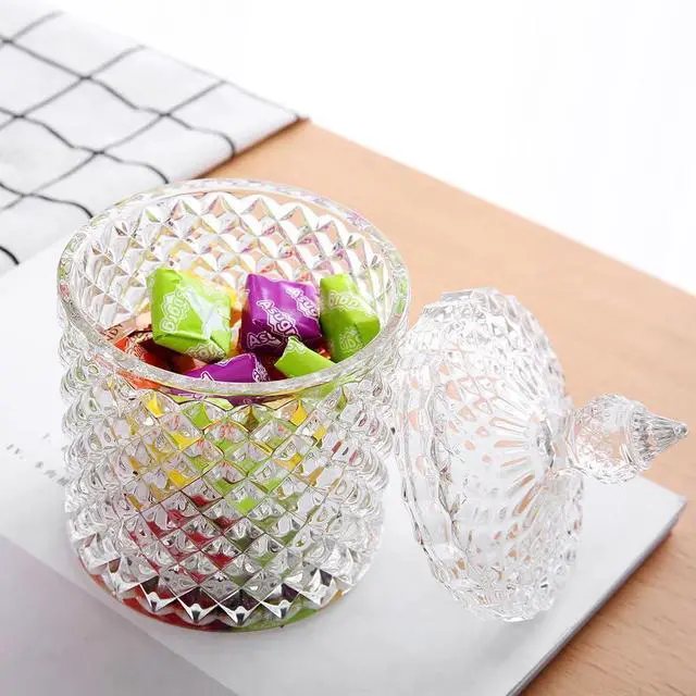 Alt view image 7 of 7 - Glass Jar With Lid,Qtip Holder,Sugar Bowl,Candy Cookie Jars,Jewelry Box,Decorative Jar,Candle Cup(Clear)