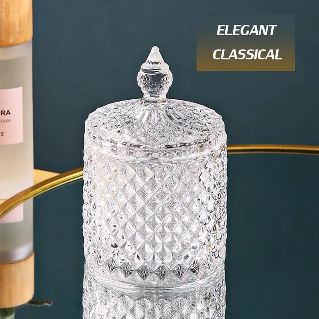 Alt view image 4 of 7 - Glass Jar With Lid,Qtip Holder,Sugar Bowl,Candy Cookie Jars,Jewelry Box,Decorative Jar,Candle Cup(Clear)