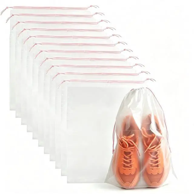 Main image of 12 Pcs Shoe Bags Waterproof Drawstring for Travel 15.7" x 11.8"