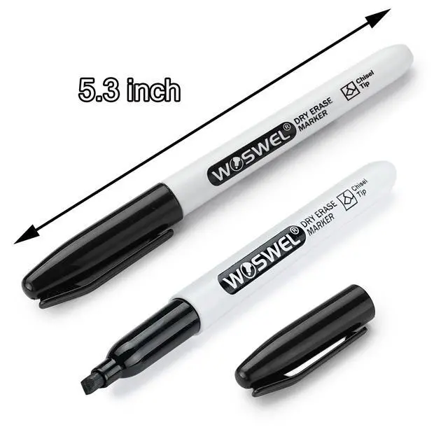 Alt view image 3 of 7 - Dry Erase Markers,24 Pack Black Chisel Tip Whiteboard Markers, Chisel Point Low Odor Dry Erase Marker for School Office and Home