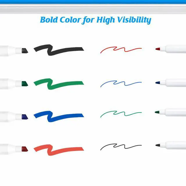 Alt view image 7 of 7 - Low Odor Dry Erase Markers Mixed Tip, 8 Count