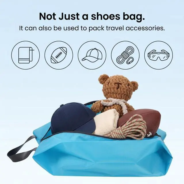 Alt view image 3 of 6 - 4 Pcs Shoe Bags for Travel, Travel Shoes Organizer with Zipper Golf Shoe Bag Reusable Water-proof Shoes Bag Portable Traveling Essentials