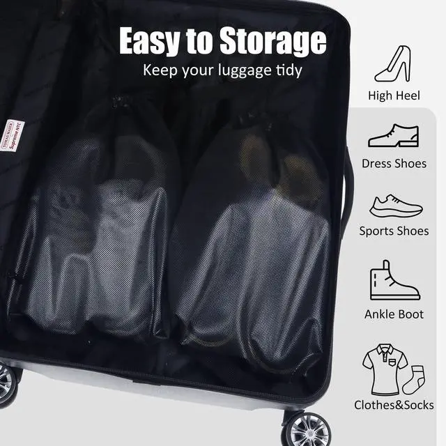 Alt view image 7 of 7 - Shoe Bags for Travel, Shoe Storage Bag with Drawstring, Packing Organizer for Sneakers, Gym, Luggage, Closet, Weekender Overnight Travel Essentials