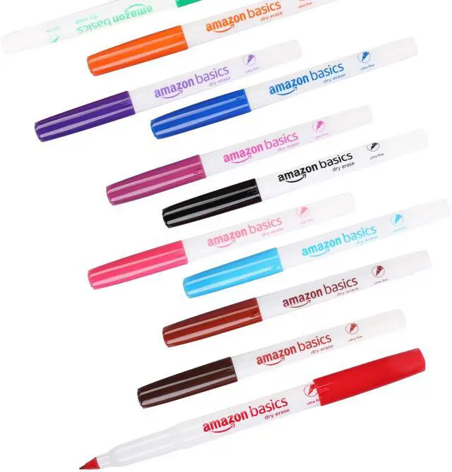 Alt view image 5 of 5 - Low Odor Ultra Fine Tip Dry Erase Whiteboard Markers for Precise Writing, Thin Lines, Assorted Colors, 12-Pack