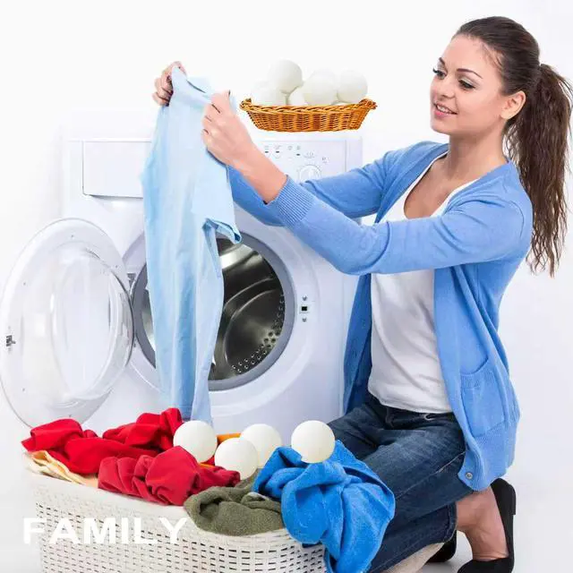 Alt view image 6 of 7 - Wool Dryer Balls 6-Pack L - Natural Reusable Laundry Fabric Softener, Reduces Wrinkles & Drying Time, Hypoallergenic, Leaves Fabrics Naturally Soft and Fluffy