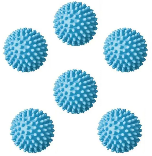 Main image of Reusable Laundry Dryer Balls, Sky Blue Plastic Anti-Static Fabric Softener, Reduces Wrinkles, Sustainable Cleaning Supplies, Essential Washing & Drying Aid for Soft, 6 Pack, 2.36 in (Sky Blue)