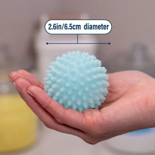 Alt view image 2 of 7 - Reusable Laundry Dryer Balls, Sky Blue Plastic Anti-Static Fabric Softener, Reduces Wrinkles, Sustainable Cleaning Supplies, Essential Washing & Drying Aid for Soft, 6 Pack, 2.36 in (Sky Blue)