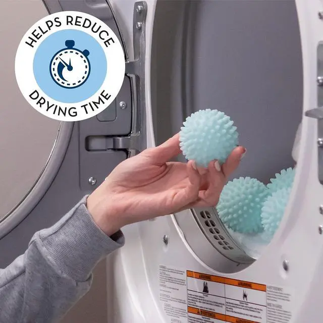 Alt view image 3 of 7 - Reusable Laundry Dryer Balls, Sky Blue Plastic Anti-Static Fabric Softener, Reduces Wrinkles, Sustainable Cleaning Supplies, Essential Washing & Drying Aid for Soft, 6 Pack, 2.36 in (Sky Blue)