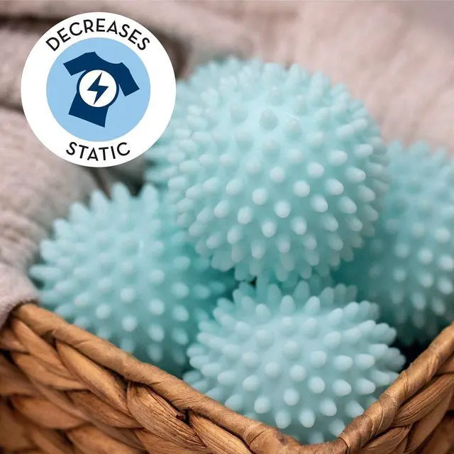 Alt view image 5 of 7 - Reusable Laundry Dryer Balls, Sky Blue Plastic Anti-Static Fabric Softener, Reduces Wrinkles, Sustainable Cleaning Supplies, Essential Washing & Drying Aid for Soft, 6 Pack, 2.36 in (Sky Blue)