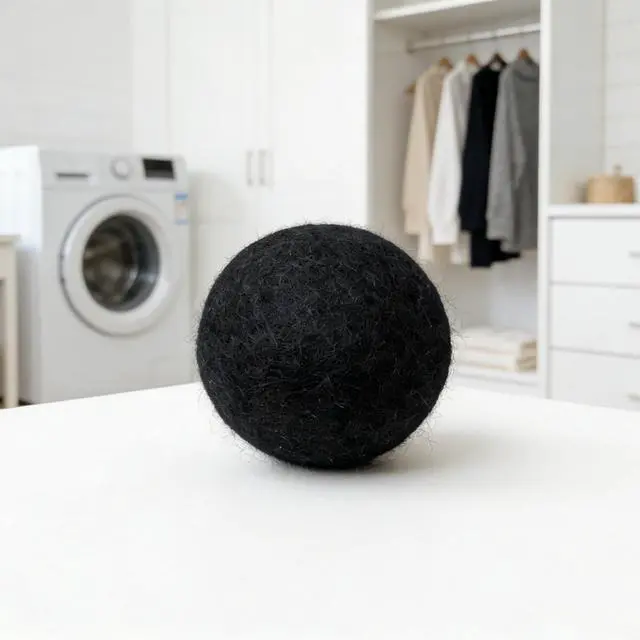 Alt view image 5 of 6 - Wool Dryer Balls 6-Pack XL - Natural Reusable Laundry Fabric Softener, Reduces Wrinkles & Drying Time, Hypoallergenic, Leaves Fabrics Naturally Soft and Fluffy (Black)