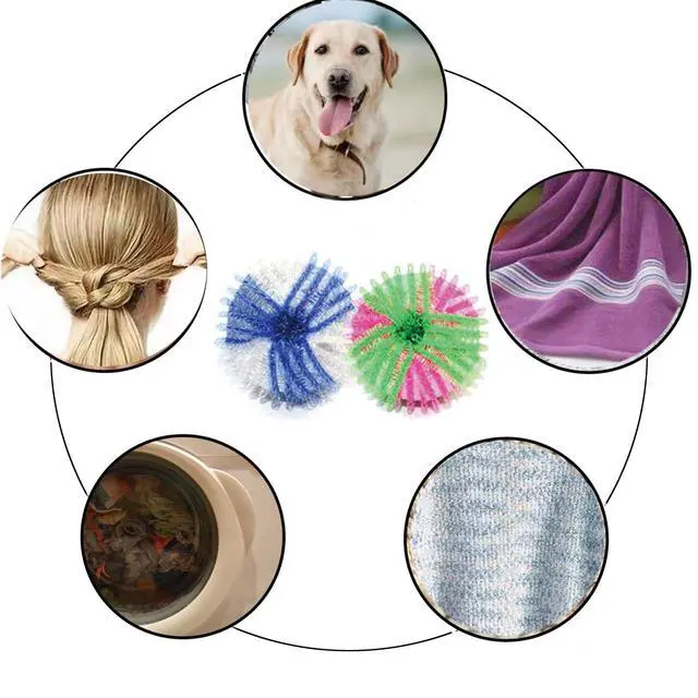 Alt view image 6 of 6 - 6Pcs Reusable Dryer Balls and 4pcs PeT Hair Remover Laundry Dryer Ball Set, Prevent Entanglement Laundry Balls for Laundry Room Washer