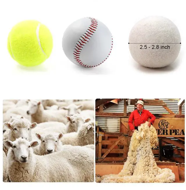 Alt view image 4 of 7 - 6-Pack Wool Dryer Balls Reusable Laundry Balls for Dryer Natural Fabric Softeners and Wrinkle Release, Organic and Eco Wool Dryer Ball for Pet Hair Removal, Dryer Sheets, Drying Ball