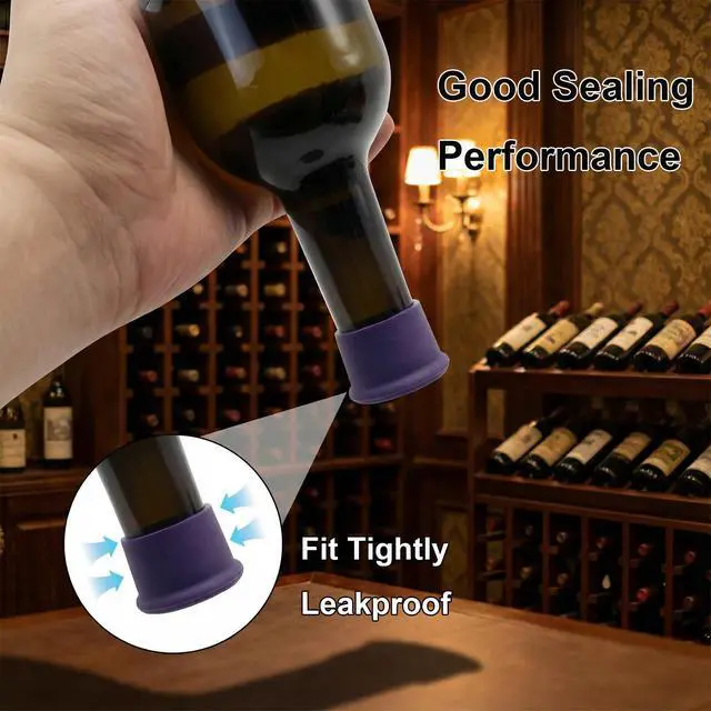 Alt view image 4 of 7 - 12 Pcs Colorful Silicone Wine Stoppers, Reusable Wine Bottle Stopper, Sparkling Wine Corks, Champagne Stoppers, Beverages Beer Bottle Caps, Bottle Stoppers for Glass Bottles, Keep Wine Fresh(6 colors