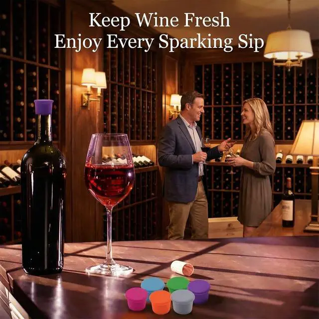 Alt view image 5 of 7 - 12 Pcs Colorful Silicone Wine Stoppers, Reusable Wine Bottle Stopper, Sparkling Wine Corks, Champagne Stoppers, Beverages Beer Bottle Caps, Bottle Stoppers for Glass Bottles, Keep Wine Fresh(6 colors
