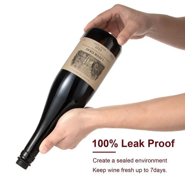 Alt view image 3 of 6 - Wine Saver Vacuum Pump with 4 Wine Stoppers, Wine Bottle Stoppers with Food Grade Silicone Leak proof Keep Fresh Suitable for All Standard Wine Bottles