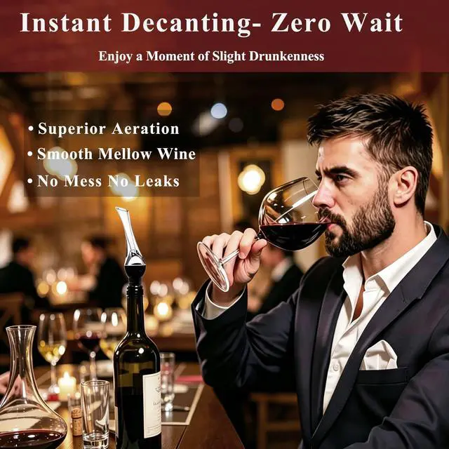 Alt view image 5 of 7 - Wine Aerator Pourer Spout, Premium Aerating Pourers with Gift Packing, Wine Pourer Aerator, Easy to Use for Enhancing Wine Flavor and Smooth Pouring