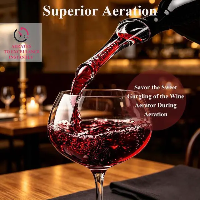 Alt view image 7 of 7 - Wine Aerator Pourer Spout, Premium Aerating Pourers with Gift Packing, Wine Pourer Aerator, Easy to Use for Enhancing Wine Flavor and Smooth Pouring