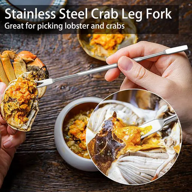 Alt view image 5 of 7 - Seafood Cracker Tool Set With Lobster Sheller Stainless Steel Crab Crackers Crab Leg Fork Seafood Scissors And Storage Bag, Crab Leg Pick Utensils Set Crab Eating Tools (9Pcs)