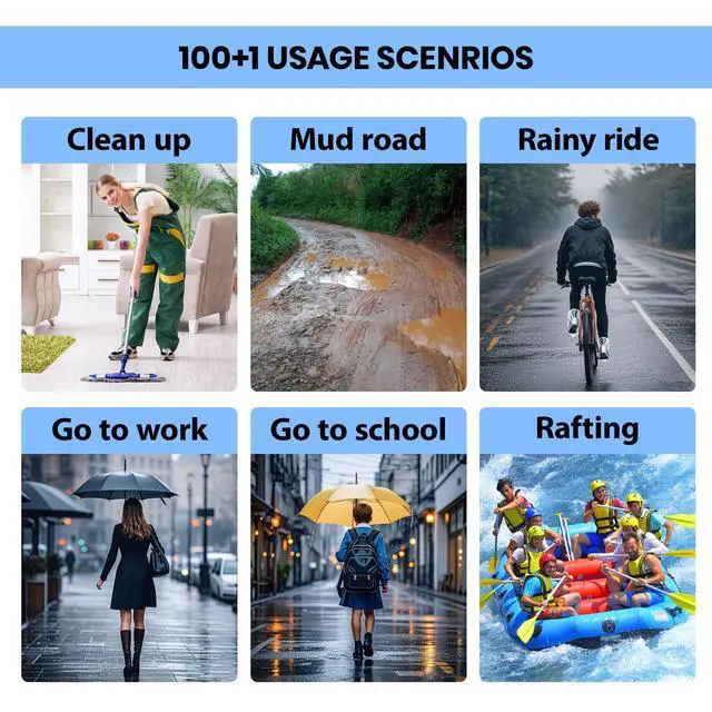 Alt view image 4 of 7 - 10 Pairs Disposable Waterproof Boot Covers for Rain - Plastic Rain Shoe Covers - Non-Slip Indoor Outdoor Rain Cover for Shoes,Plastic Overshoes for Men Women -Water Proof Boot Protector Clear-XL