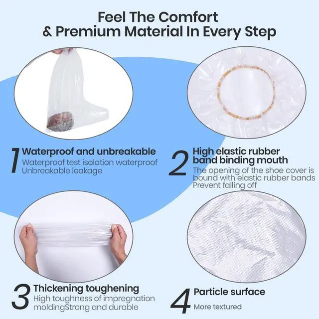 Alt view image 5 of 7 - 10 Pairs Disposable Waterproof Boot Covers for Rain - Plastic Rain Shoe Covers - Non-Slip Indoor Outdoor Rain Cover for Shoes,Plastic Overshoes for Men Women -Water Proof Boot Protector Clear-XL
