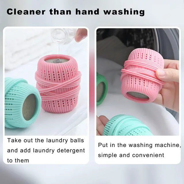 Alt view image 3 of 7 - Washing Machine Laundry Ball Reusable Fabric Softener Dispense Ball for Washing Sponge Cleaning Tool Household Substitute (Green)