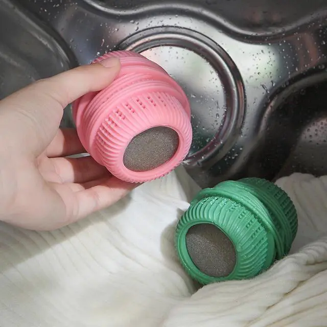 Alt view image 6 of 7 - Washing Machine Laundry Ball Reusable Fabric Softener Dispense Ball for Washing Sponge Cleaning Tool Household Substitute (Green)