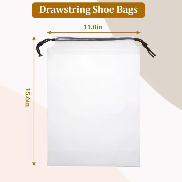 Alt view image 2 of 6 - Drawstring Shoe Bags Shoe Bags for Packing, Storage Reusable Waterproof Shoe Organizers for Sneakers & Clothes, Translucent Travel Bags for Men Women (16 Pack)