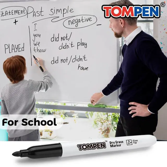 Alt view image 4 of 7 - Dry Erase Markers Fine Tip,Black,48 Count Bulk,Thin Erasable Whiteboard Markers with Low Odor Ink Quick-Drying for Calendar Boards Office Home School Writing Planning