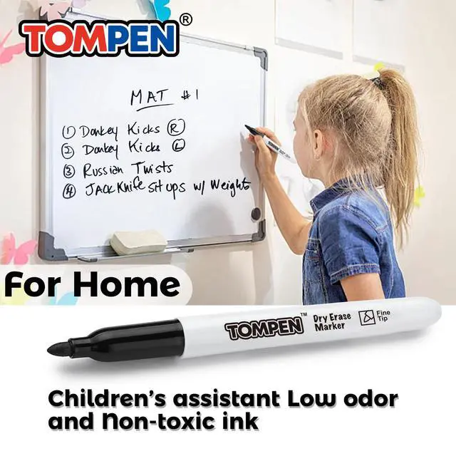 Alt view image 6 of 7 - Dry Erase Markers Fine Tip,Black,48 Count Bulk,Thin Erasable Whiteboard Markers with Low Odor Ink Quick-Drying for Calendar Boards Office Home School Writing Planning