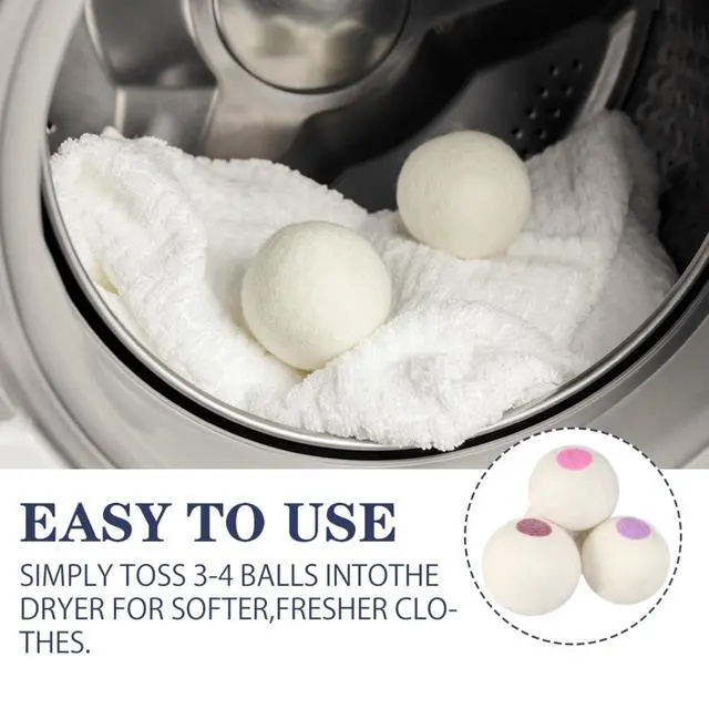 Alt view image 3 of 7 - Wool Dryer Balls 6PCS Pure Organic Laundry Wool Tumble Dryer Ball Reusable Natural Fabric Softener Reduce Wrinkles and Drying Time
