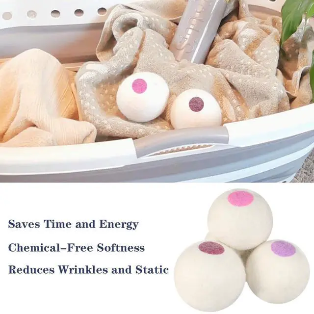 Alt view image 6 of 7 - Wool Dryer Balls 6PCS Pure Organic Laundry Wool Tumble Dryer Ball Reusable Natural Fabric Softener Reduce Wrinkles and Drying Time