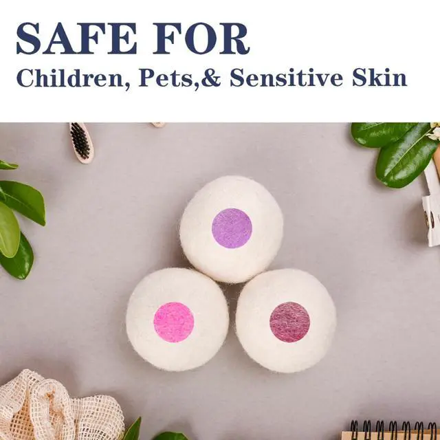 Alt view image 5 of 7 - Wool Dryer Balls 6PCS Pure Organic Laundry Wool Tumble Dryer Ball Reusable Natural Fabric Softener Reduce Wrinkles and Drying Time