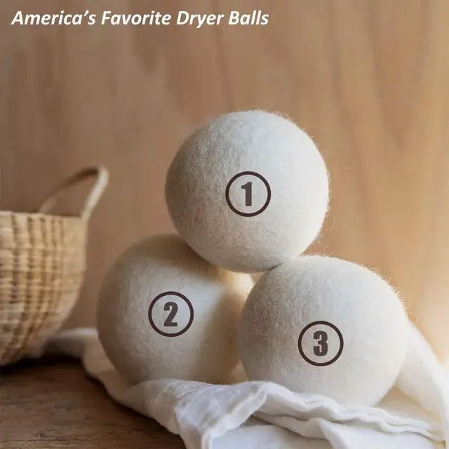 Alt view image 6 of 7 - Wool Dryer Balls Laundry, XL(2.7") 4 Pack, Premium Fabric Softener Ball, Reusable, Anti Static, Chemical Free Natural Wool Balls for Dryer, Laundry Dryer Balls 100% New Zealand Wool