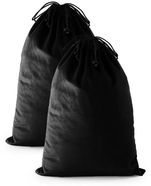 Main image of 2 Pcs Shoe Bags for Travel, Dust Velvet Bags, Black Beauty, 17.3x12.6 Inch