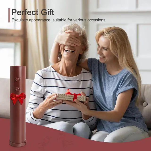 Alt view image 6 of 6 - Lightweight Electric Wine Opener, 4 AA Not Included, Red | Lightweight ABS design with foil cutter and two-button cork removal. Powered by 4 AA batteries; batteries not included.