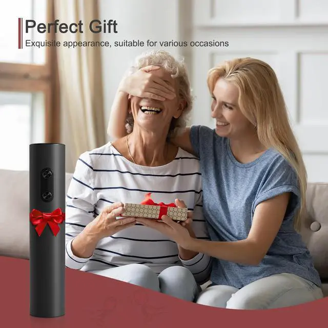 Alt view image 6 of 6 - Lightweight Electric Wine Opener, 4 AA Not Included, Black | Lightweight ABS design with foil cutter and two-button cork removal. Powered by 4 AA batteries; batteries not included.