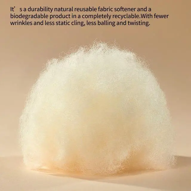 Alt view image 6 of 7 - 6 Pcs Wool Dryer Balls,Natural Reusable Laundry Fabric Softener Reduces Wrinkles and Drying Time Fabrics Soft and Fluffy Naturally Washing Machine Accessories(2 inch)