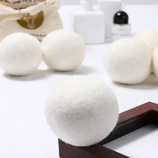 Alt view image 2 of 7 - Laundry Wool Dryer Balls, 6 Pack Natural Fabric Softener, Reusable Laundry Balls for Dryer, Reduces Clothing Wrinkles and Saves Drying Time for Washing Machine Accessories