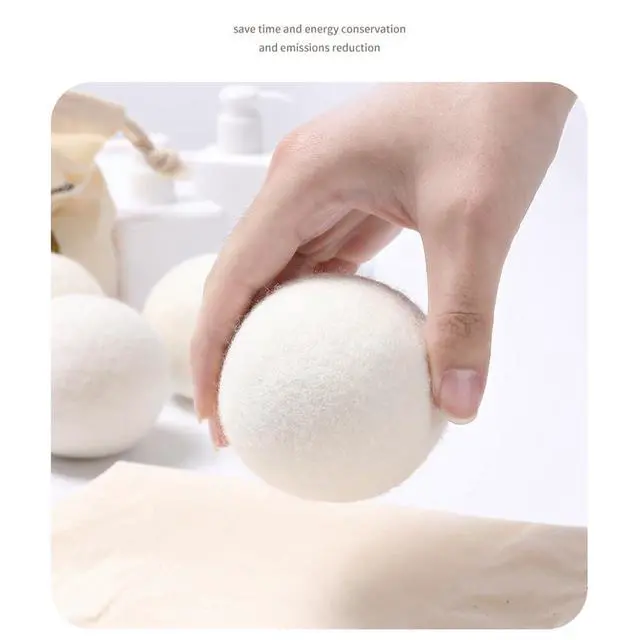 Alt view image 4 of 7 - Laundry Wool Dryer Balls, 6 Pack Natural Fabric Softener, Reusable Laundry Balls for Dryer, Reduces Clothing Wrinkles and Saves Drying Time for Washing Machine Accessories