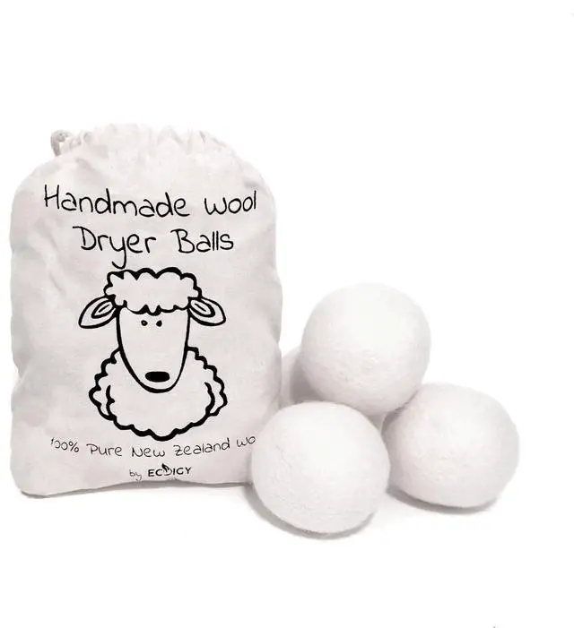Main image of Wool Dryer Balls XL 4-Pack - 100% Pure New Zealand Wool, Ecoigy Natural Fabric Softener, Reduces Wrinkles & Drying Time, Ideal for Essential Oils, Dryer Sheets Alternative,Dryer Balls Laundry Reusable