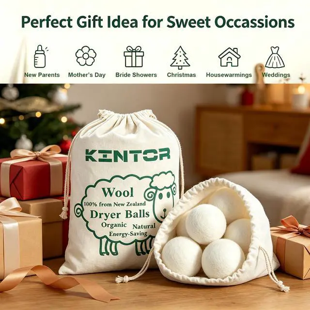 Alt view image 7 of 7 - Wool Dryer Balls XL 6-Pack, Reusable Natural Laundry Fabric Softener