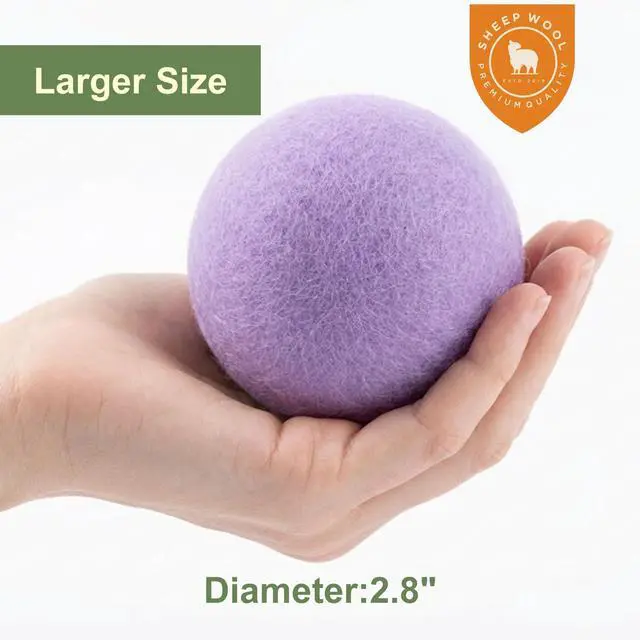 Alt view image 2 of 7 - Wool Dryer Balls 3 Pack XL, Natural Fabric Softener New Zealand Wool, Handmade Laundry Dryer Balls, Reusable 1000 Loads,Wrinkles Free, Shorten Drying Time(3 Pack, Colorful