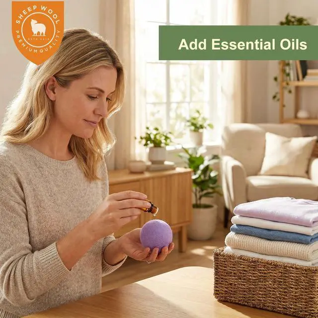 Alt view image 6 of 7 - Wool Dryer Balls 3 Pack XL, Natural Fabric Softener New Zealand Wool, Handmade Laundry Dryer Balls, Reusable 1000 Loads,Wrinkles Free, Shorten Drying Time(3 Pack, Colorful