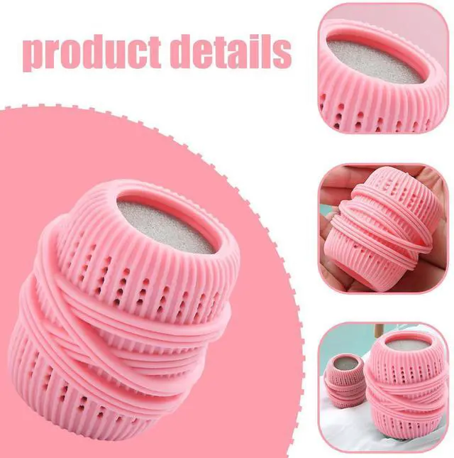 Alt view image 2 of 6 - Reusable Fabric Softener Dispenser Balls Laundry Dryer Balls for Washing Sponge Household Substitute Cleaning Tool (Pink)