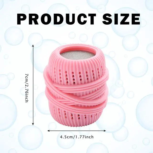 Alt view image 4 of 6 - Reusable Fabric Softener Dispenser Balls Laundry Dryer Balls for Washing Sponge Household Substitute Cleaning Tool (Pink)