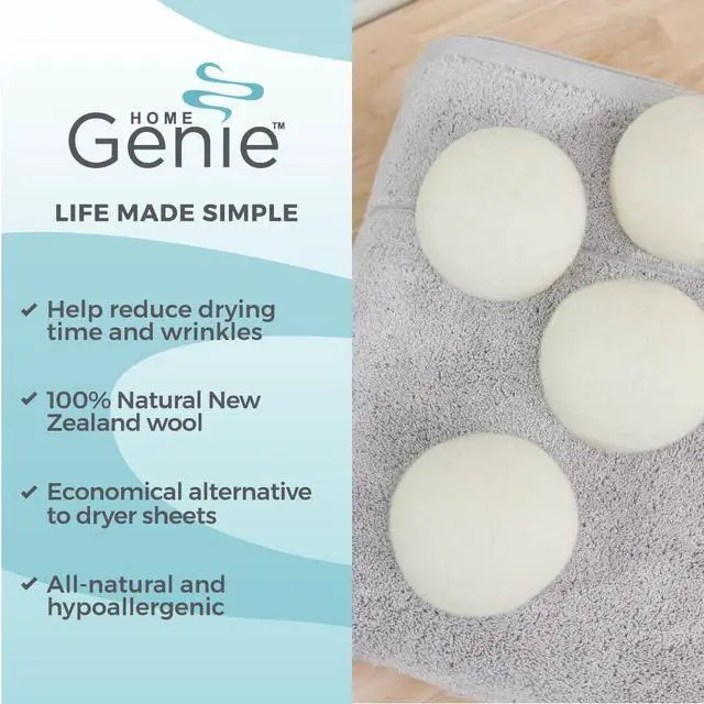 Alt view image 2 of 7 - Wool Reusable Dryer Balls XL, Anti Static Fast Drying Laundry for Pet Hair, Reduces Clothing Wrinkles, Lint, Natural Fabric Softener Essentials, Replace Dryer Sheets, Over 400 Loads 5 Pack