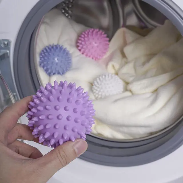 Alt view image 4 of 7 - Reusable Laundry Dryer Balls - Eco Friendly Fabric Softener Alternatives Soften and Fluff Laundry Wrinkle Release(Set of 4 Random Color)