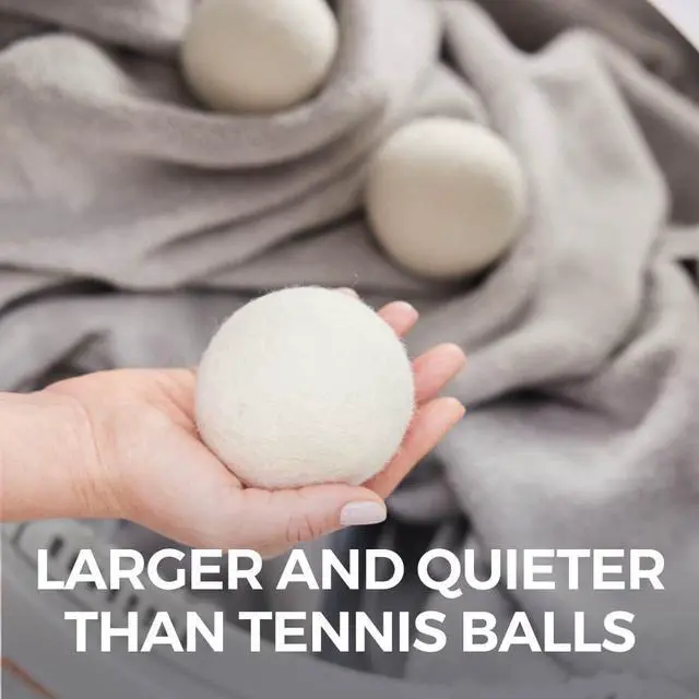 Alt view image 6 of 7 - Wool Reusable Dryer Balls XL, Anti Static Fast Drying Laundry for Pet Hair, Reduces Clothing Wrinkles, Lint, Natural Fabric Softener Essentials, Replace Dryer Sheets, Over 400 Loads 5 Pack