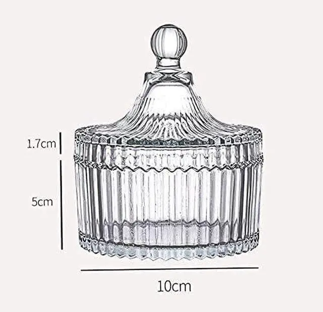 Alt view image 6 of 6 - Glass Candy Storage Box Clear Sugar Dish With Lid Crystal Covered Candy Bowl Apothecary Food Buffet Container Holder