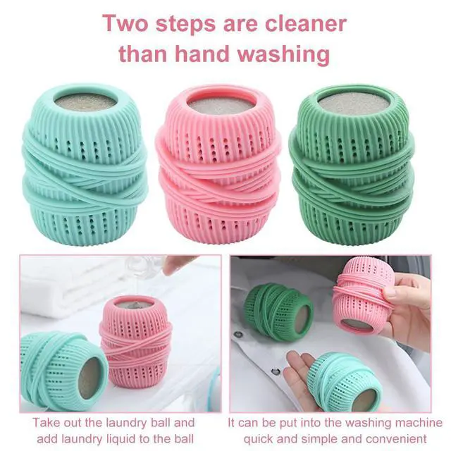 Alt view image 5 of 7 - 3pcs/Set Washing Machine Laundry Ball, Fabric Softener Dispenser, Reusable Laundry Sponge Ball for Washer, Dryer, Household Substitute